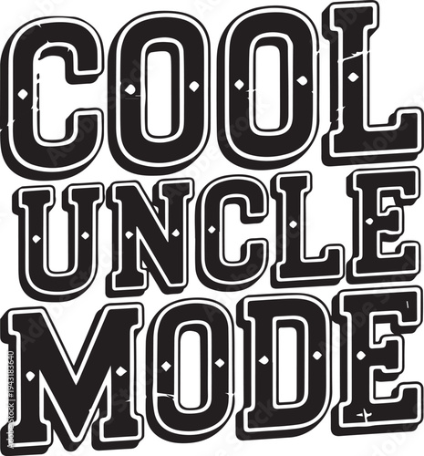Retro Cool Mood Text with Vintage Outline and Grunge Texture