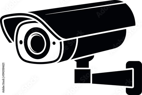 Security camera vector illustration, flat design surveillance icon