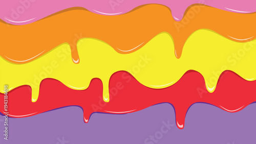 Background melt of dripping paint in vibrant colors, suitable for artistic concepts, backgrounds, or creative design projects with an abstract touch.