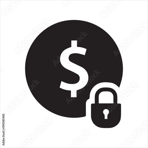 Fixed costs silhouette icon. Clipart image isolated on white background