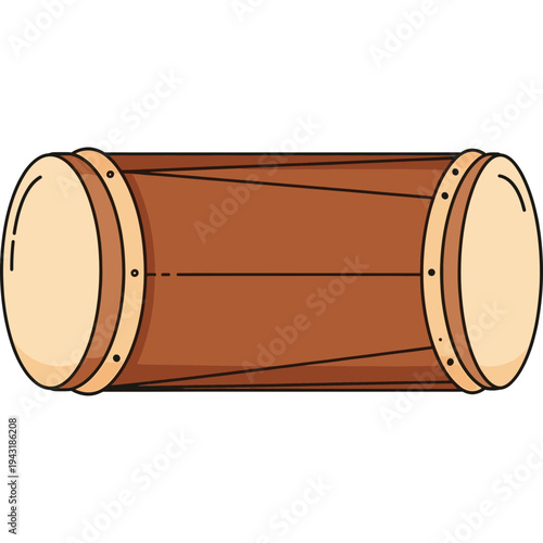 Traditional drum: An illustration of a traditional drum instrument.