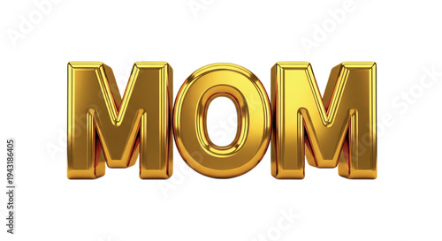 Golden 'MOM' text design symbolizing love and appreciation for mothers.