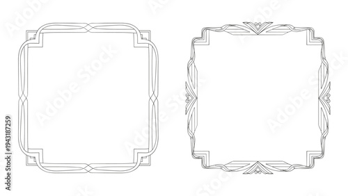 Two elegant and ornate vintage frames with intricate details, perfect for borders, certificates, or decorative design elements.
