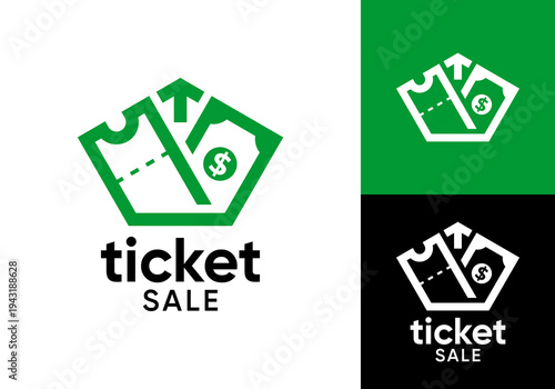 abstract ticket with money logo. successful ticket sales vector design concept