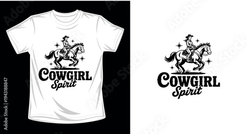Cowgirl graphic vector art t-shirt design print template