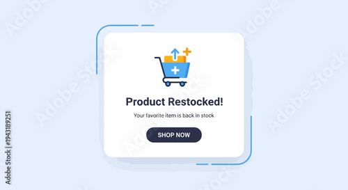 Product Restocked Back In Stock Promotional Design Template