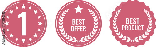 A best offer badge icon with a star and laurel wreath design