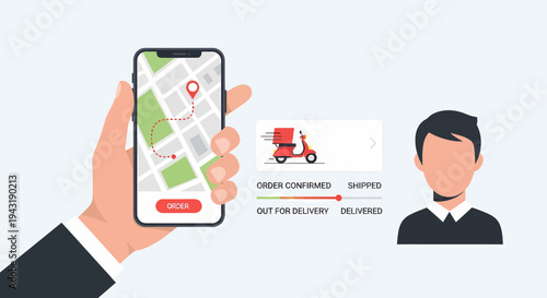Tracking Order Delivery Through Mobile Application On Smartphone