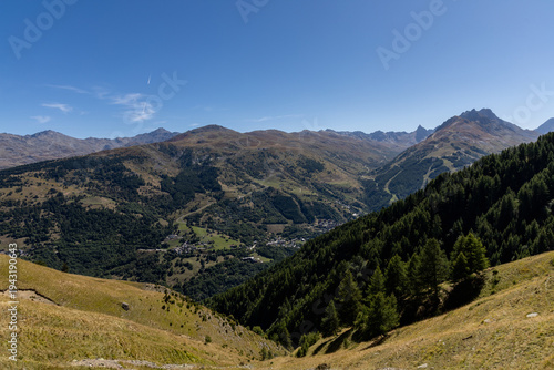 Mountain view from Pain de Sucre near to Valloire in the Arves massif, French Alps