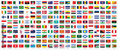 Rectangle world national flags vector illustration