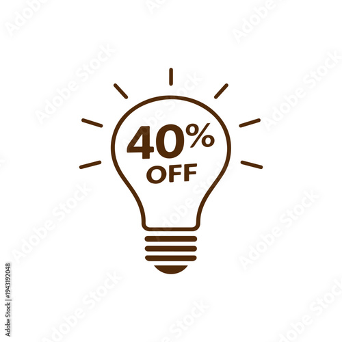 40% off lightbulb vector
Vector percentage discount sale on a white background
