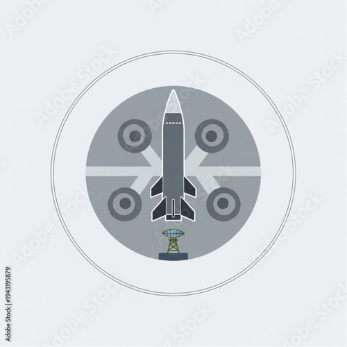 Gray Rocket Ship Illustration with Astronaut.