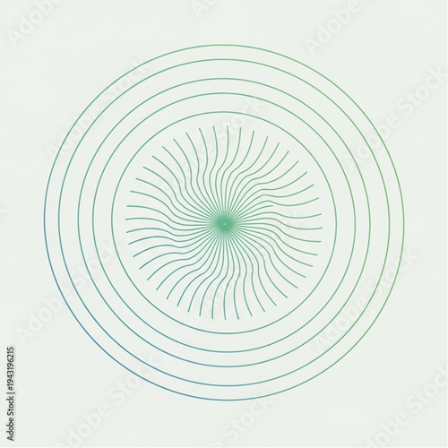 Green Circular Pattern with Central Shape.