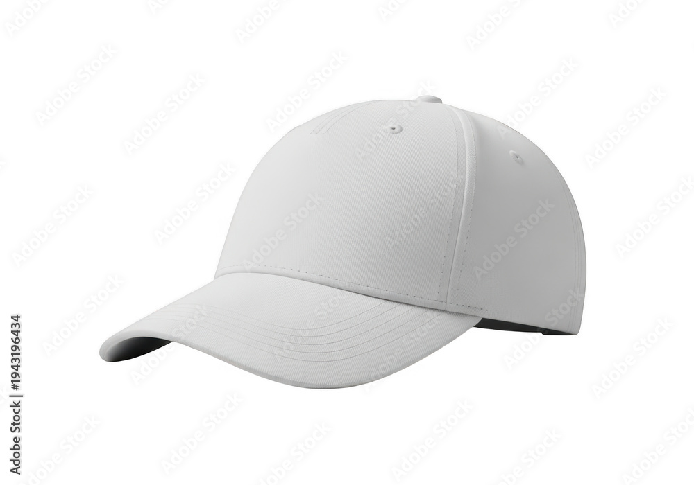 Fototapeta premium Simple white baseball cap isolated on transparent background