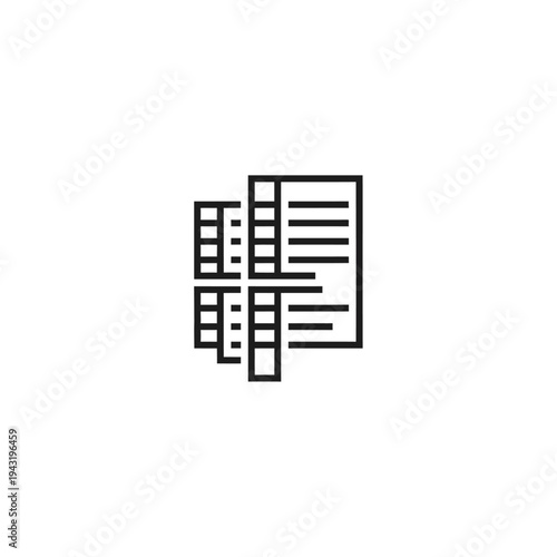 Abstract illustration of open book pages fan isolated on white background