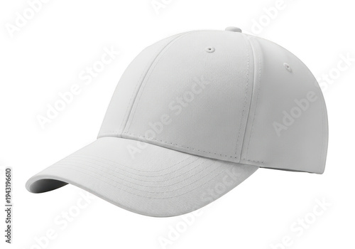 White baseball cap isolated on transparent background