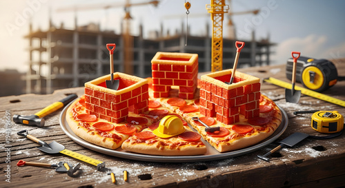Labor day construction worker pizza tribute to hard work and dedication