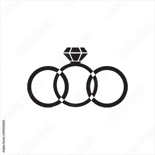  Diamond ring icon Vector Image