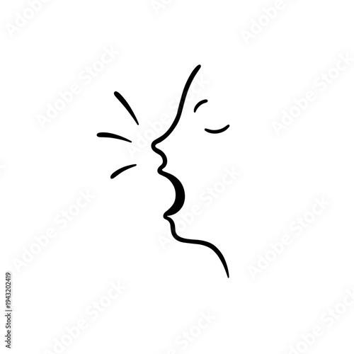 Person sneezing with closed eyes and mouth open in minimal style  