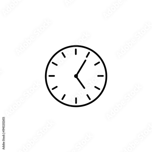 Simple black clock face with hour and minute hands  