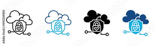Protected Icon Multiple Style Vector Illustration