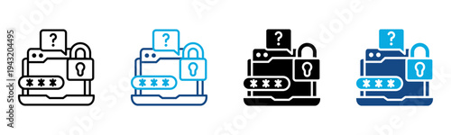 Forgot Icon Multiple Style Vector Illustration