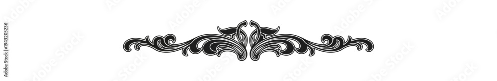 Obraz premium Decorative ornament design element on black background