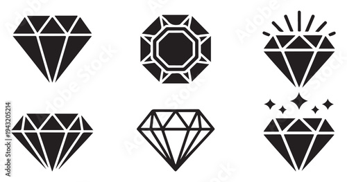 Professional emerald cut gemstone outline icon for jewelry. vector illustration eps 10