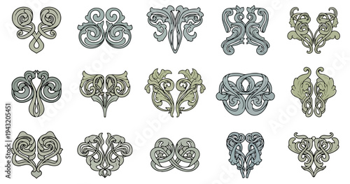 Ornamental design elements collection vector illustration