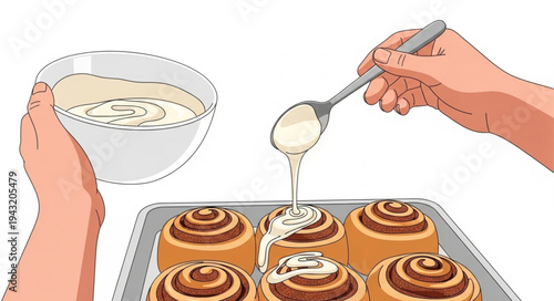 Cinnamon Rolls with Sweet Glaze Drizzle.