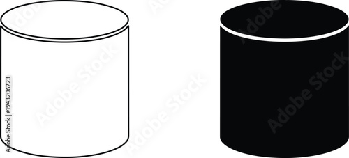 White and black cylinders minimal product mockup design