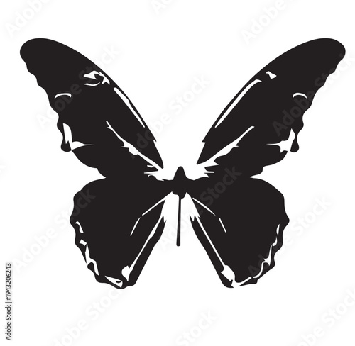 Bioluminescent Neon Butterfly With Radiant Wings in Magical Forest at Twilight Fantasy Nature Background high resolution photo