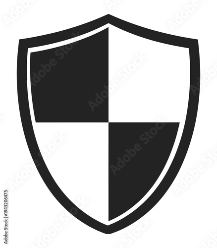 Monochrome shield icon divided into four sections on transparent background, vector protection symbol, security emblem Free Download Monochrome shield icon divided into four sections on transparent background, vector protection symbol, security emblem - GFXLoad