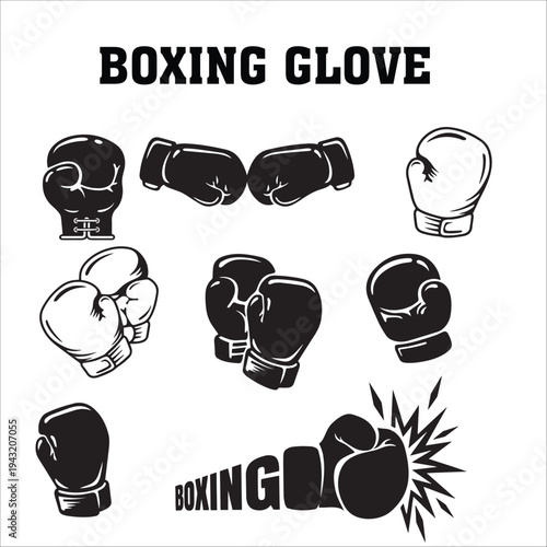 boxing glove logo design template vector