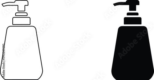 Minimalist soap dispenser icons black white design vector hygiene