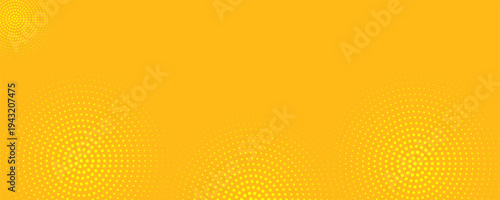 Yellow Halftone Dotted Gradient Background With Retro Comic Texture.
