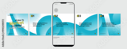 Set of LinkedIn Carousel Post, editable social media Instagram carousel post, modern and creative business carousel post template, eps 10.