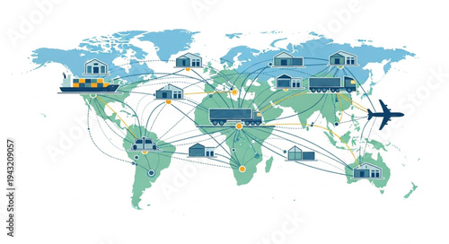 Global Logistics and Transportation Network Map.