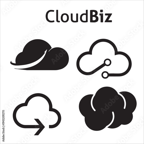 cloud biz logo design template vector