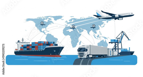 Global Logistics Shipping Transportation Network.