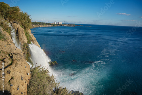 A beautiful waterfall in the marmara in Antalya, Turkey.