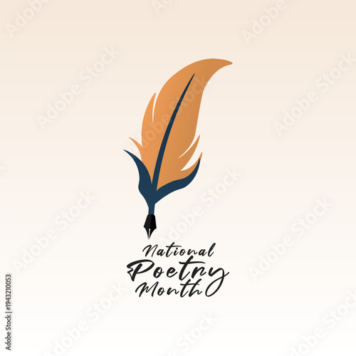 Vector graphic of National Poetry Month for National Poetry Month celebration.