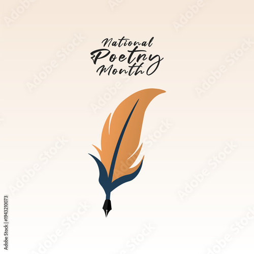 Vector graphic of National Poetry Month for National Poetry Month celebration.