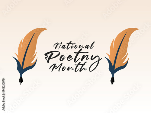 Vector graphic of National Poetry Month for National Poetry Month celebration.