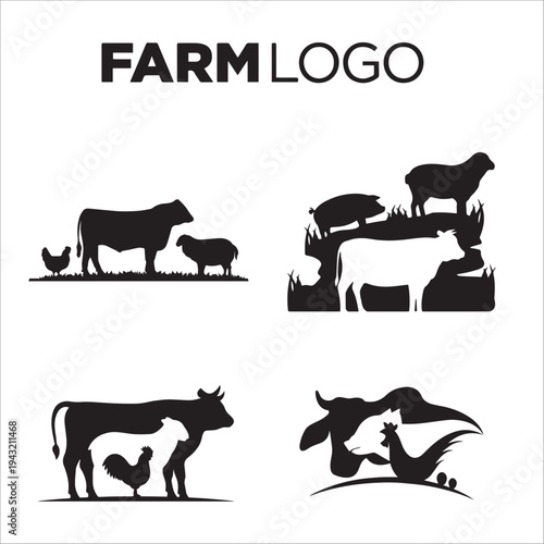 farm logo design template vector art