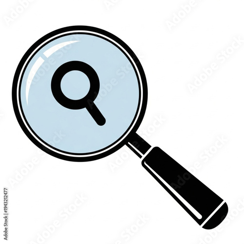 Magnifying Glass with Search Icon.