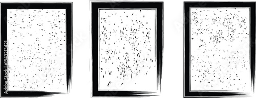 Set of the vector grunge textures isolated on white background. grunge frame 