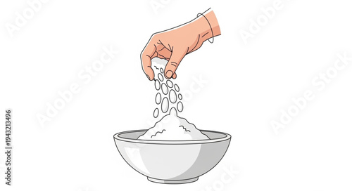 Hand Holding Glass Bowl with Water.