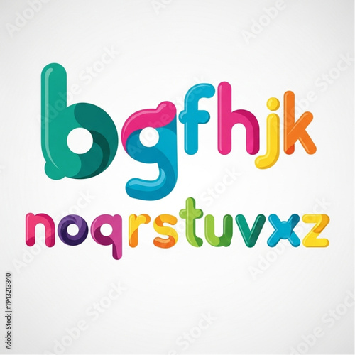 Colorful Plastic Alphabet Letters Arranged Randomly.