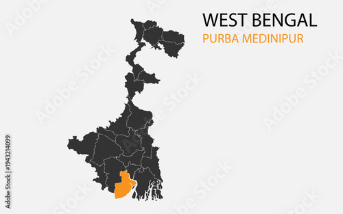 West Bengal png map with districts, Indian state West Bengal district map, West Bengal Purba Bardhaman